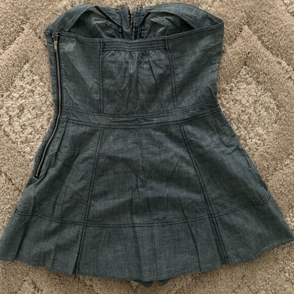Juicy Couture Chambray Strapless Dress/Romper Skort/Jean (New) - Picture 4 of 6